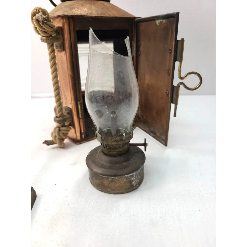 Vintage TOPLICHT Copper & Brass Masthead Ship Lantern |‎ Nautical Fresnel Lens